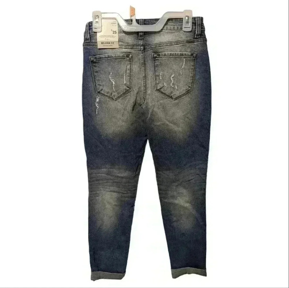 Women's distressed relaxed fit kanCan cropped jeans size 3/25 - Picture 2 of 4